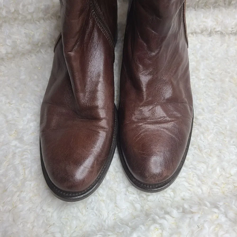Mally Brown Leather Ankle Boots sz 40‎
